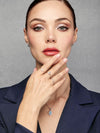 Anillo Lluvia de Luz con Topacio Sky Blue en Plata 925 y Baño de Oro Blanco de 18 kt.