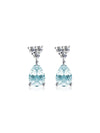 Aretes Lluvia de Luz con Topacio Sky Blue en Plata 925 y Baño de Oro Blanco de 18 kt.