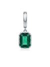 Charm Emerald Cut Esmeralda en Plata 925 y Oro de 18kt