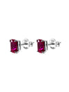 Aretes Antares con Rubi en Plata 925 y Baño de Oro Blanco de 18 Kt.