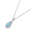 Collar Lluvia de Luz con Topacio Sky Blue en Plata 925 y Baño de Oro Blanco de 18 kt.