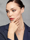 Collar Lluvia de Luz con Topacio Sky Blue en Plata 925 y Baño de Oro Blanco de 18 kt.