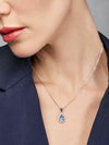 Collar Lluvia de Luz con Topacio Sky Blue en Plata 925 y Baño de Oro Blanco de 18 kt.