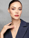 Collar Lluvia de Luz con Topacio Sky Blue en Plata 925 y Baño de Oro Blanco de 18 kt.