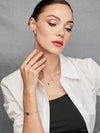 Collar Aurora con Esmeralda en Plata 925 y Baño de Oro Blanco de 18 kt.
