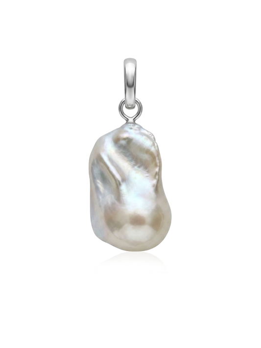 Charm Perla Biwa en Plata 925 y Oro de 18kt