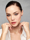 Aretes Antares con Rubi en Plata 925 y Baño de Oro Blanco de 18 Kt.