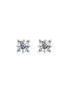Aretes Celestiales con  Diamond Moissanite en Plata 925 y Baño de Oro Blanco de 18 kt.