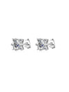 Aretes Celestiales con  Diamond Moissanite en Plata 925 y Baño de Oro Blanco de 18 kt.