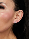 Aretes Celestiales con  Diamond Moissanite en Plata 925 y Baño de Oro Blanco de 18 kt.
