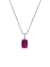 Collar Antares con Rubi en Plata 925 y Baño de Oro Blanco de 18 kt.
