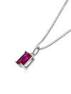 Collar Antares con Rubi en Plata 925 y Baño de Oro Blanco de 18 kt.