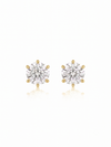 Aretes Circulares 1ct con Moissanite en Plata 925 y Baño de Oro de 18 kt