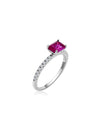 Anillo Antares con Rubi en Plata 925 y Baño de Oro Blanco de 18 kt.