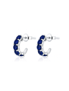 Aretes con Zafiro Azul en Plata 925 con Baño de Oro Blanco de 18 kt Legacy