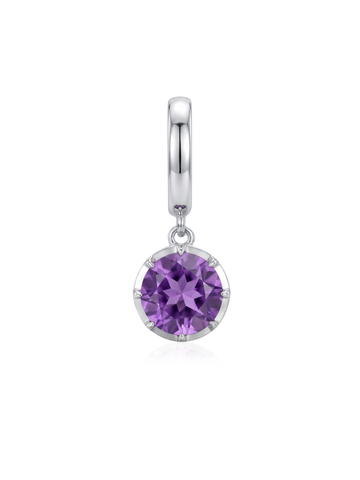 Charm Febrero Amatista en Plata 925 y Oro de 18 kt