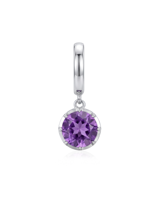 Charm Febrero Amatista en Plata 925 y Oro de 18 kt