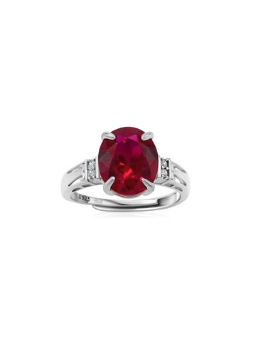 Anillo Nebula con Rubi en Plata 925 y Baño de Oro Blanco de 18 kt.