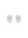 Aretes Oval 1 ct con Moissanite en Plata 925 y Baño de Oro de 18 kt