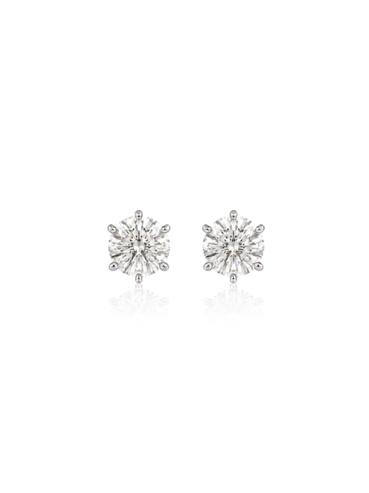Aretes 0.5ct con Moissanite en Plata 925 y Baño de Oro de 18kt