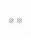 Aretes 0.5ct con Moissanite en Plata 925 y Baño de Oro de 18kt
