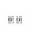 Aretes Corte Esmeralda 1 ct con Moissanite en Plata 925 y Baño de Oro de 18 kt