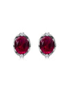 Aretes Nebula con Rubi en Plata 925 y Baño de Oro Blanco de 18 kt.