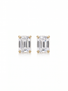 Aretes Corte Esmeralda 1 ct con Moissanite en Plata 925 y Baño de Oro de 18 kt