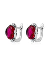 Aretes Nebula con Rubi en Plata 925 y Baño de Oro Blanco de 18 kt.