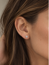 Aretes 0.5ct con Moissanite en Plata 925 y Baño de Oro de 18kt