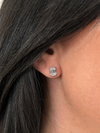 Aretes Corte Esmeralda 1 ct con Moissanite en Plata 925 y Baño de Oro de 18 kt