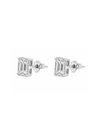 Aretes Corte Esmeralda 1 ct con Moissanite en Plata 925 y Baño de Oro de 18 kt