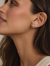Aretes Circulares 1ct con Moissanite en Plata 925 y Baño de Oro de 18 kt