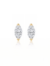 Aretes Marquise 1 ct con Moissanite en Plata 925 y Baño de Oro Blanco de 18 kt