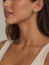 Aretes Circulares 1ct con Moissanite en Plata 925 y Baño de Oro de 18 kt