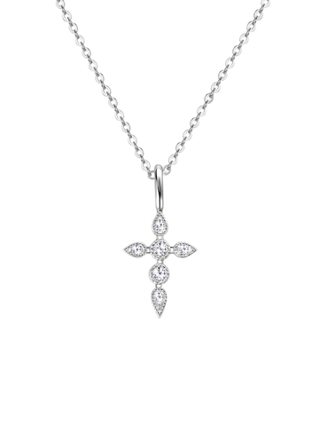 Collar con Diamante Moissanite en Plata 925 con Baño de Oro de 18 kt Faith