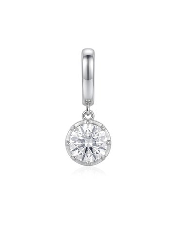 Charm Abril Moissanite en Plata 925 y Oro de 18 kt
