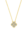 🎁 Collar con Diamante Moissanite en Plata 925 con Baño de Oro de 18 kt 🎁 Royal Clover