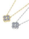 🎁 Collar con Diamante Moissanite en Plata 925 con Baño de Oro de 18 kt 🎁 Royal Clover