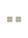 🎁 Aretes con Diamante Moissanite en Plata 925 con Baño de Oro de 18 kt 🎁 Royal Clover