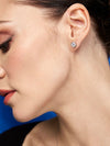 Aretes Auri con Diamantes Moissanite en Plata 925 y Baño de Oro Blanco de 18 kt.