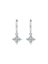Arracadas con Diamante Moissanite en Plata 925 con Baño de Oro de 18 kt Clover