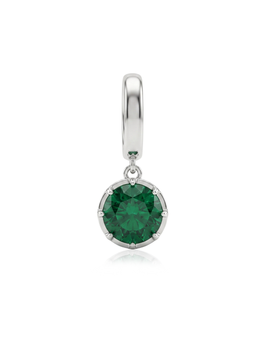 Charm Mayo Esmeralda en Plata 925 y Oro de 18 kt
