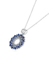 Collar Asteria con Zafiro Azul en Plata 925 y Baño de Oro Blanco de 18 kt.