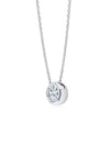 Collar Auri con Diamante Moissanite en Plata 925 y Baño de Oro Blanco de 18 kt.