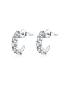 Arracadas con Moissanite en Plata 925 con Baño de Oro Blanco de 18 kt