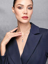 Collar Auri con Diamante Moissanite en Plata 925 y Baño de Oro Blanco de 18 kt.