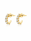 Arracadas con Moissanite en Plata 925 con Baño de Oro Blanco de 18 kt