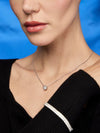 Collar Auri con Diamante Moissanite en Plata 925 y Baño de Oro Blanco de 18 kt.
