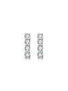 Arracadas con Moissanite en Plata 925 con Baño de Oro Blanco de 18 kt